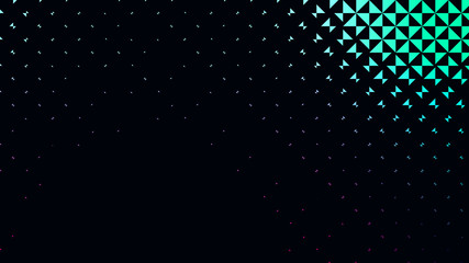 Fototapete - abstract geometric pattern small colored triangles on a black background graduated palette, 3d render