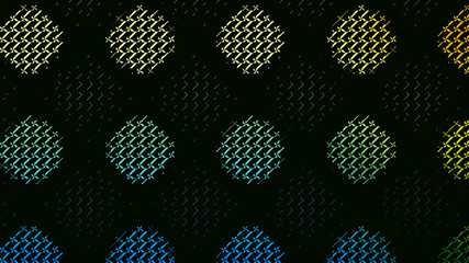 Poster - polka-dot multi-colored on a dark background, abstract pattern, 3D graphics