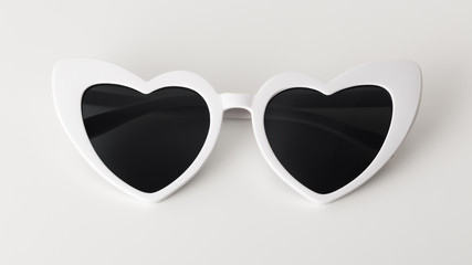 white heart shaped sunglasses