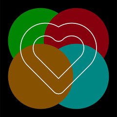 heart love icon - vector heart illustration