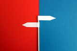 Arrows two shows a different direction made of paper