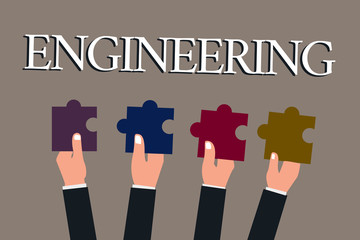 Fototapete - Conceptual hand writing showing Engineering. Business photo text Science concerned with design building use of engines machines.