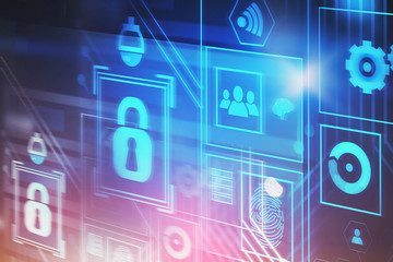 Poster - Online cyber security interface background