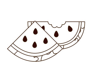 Poster - portion of watermelon and white background