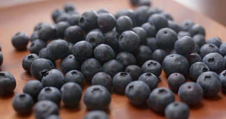 Wall Mural - Blueberry on the wooden plate