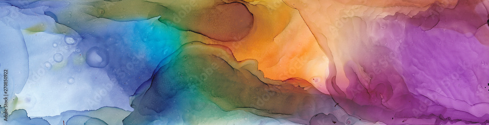 Alcohol ink multicolor texture. Fluid ink abstract background. art for design - obrazy, fototapety, plakaty 