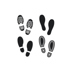 Poster - Shoes Footsteps set icon vector on white background