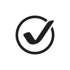 Poster - Black check mark icon. Flat icon checklist mark symbol vector illustration.