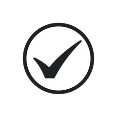 Poster - Black check mark icon. Flat icon checklist mark symbol vector illustration.