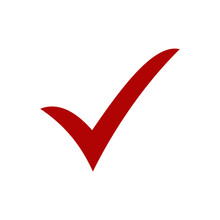 Red Check Mark Icon. Flat Icon Checklist Mark Symbol Vector Illustration.