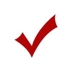 Poster - Red check mark icon. Flat icon checklist mark symbol vector illustration.