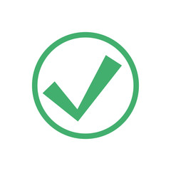 Leinwandbilder - Green check mark icon. Flat icon checklist mark symbol vector illustration.