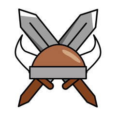 Isolated helmet viking with horns design vector illustration