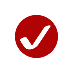 Fototapete - Red check mark icon. Flat icon checklist mark symbol vector illustration.
