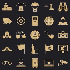 Poster - Offense icons set. Simple set of 25 offense vector icons for web for any design