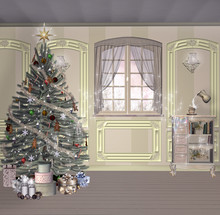 Vintage Christmas Room With A Surreal Touch – 3D Illustration