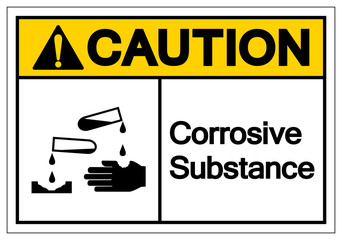 Caution Corrosive Substance Symbol Sign, Vector Illustration, Isolate On White Background Label. EPS10