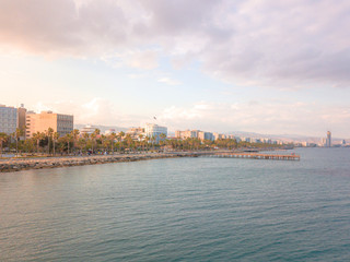 Wall Mural - Aerial panorama of downtown promenade in Limassol (Lemesos), Cyprus