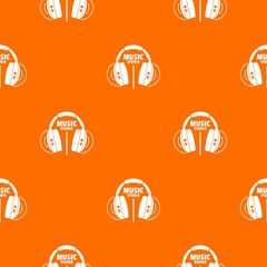 Poster - Musical studio pattern vector orange for any web design best