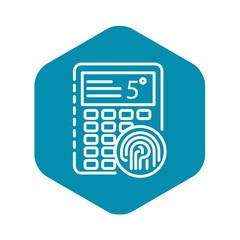 Poster - Fingerprint smart lock icon. Outline fingerprint smart lock vector icon for web design isolated on white background