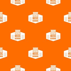 Wall Mural - Music school pattern vector orange for any web design best