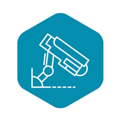 Poster - Outdoor security camera icon. Outline outdoor security camera vector icon for web design isolated on white background