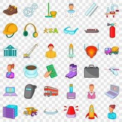 Poster - Cleaning icons set. Cartoon style of 36 cleaning vector icons for web for any design