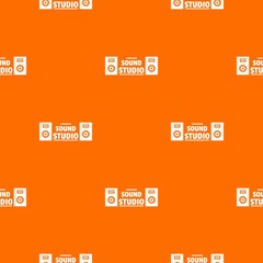 Poster - Record sound studio pattern vector orange for any web design best