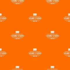 Poster - Speaker sound studio pattern vector orange for any web design best