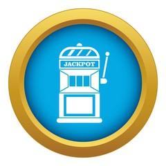 Poster - Gamble machine icon blue vector isolated on white background for any design