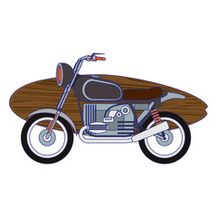 Wall Mural - Vintage motorcycle with surf tables cartoon