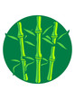 kreis rund logo 3 bambus pflanzen viele stamm baum blätter asiatisch cool design gras comic cartoon