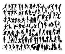 People Activity And Sport Silhouettes, Art Vector Design