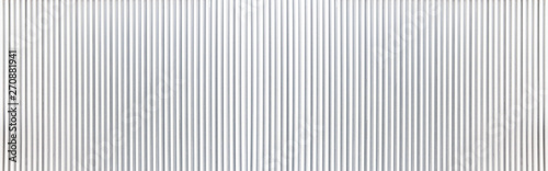 Fotomural Panorama of White Corrugated metal texture surface or galvanize steel background