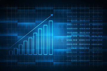 Poster - 2d rendering Stock market online business concept. business Graph 