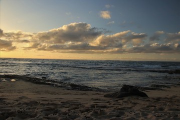 Wall Mural - Dusk and sun setting over a beautiful ocean