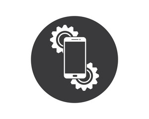 smartphone repair logo icon illustration design