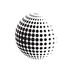 Poster - circle halftone with dotts. radial doted element. logotype template.