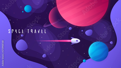 Foto  Vector illustration on the topic of outer space, interstellar travels, universe