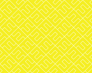 The geometric pattern with lines. Seamless vector background. White and yellow texture. Graphic modern pattern. Simple lattice graphic design