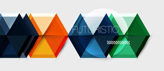 Geometric triangle and hexagon abstract background, vector illustration