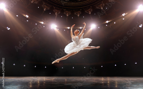 Fototapety Taniec ballet-classical-ballet-performed-by-a-couple-of-ballet-dancers-on-the-stage-of-the-opera-house