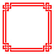 chinese border frame, red vector art