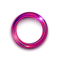 Poster - Purple shining circle text frame illustration isolated on white background