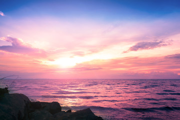 Wall Mural - world oceans day concept: ocean sunset background