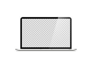 Poster - Laptop isolated vector illustration on white background. Notebook illustration. Empty screen laptop . Metalic color