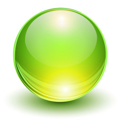 Poster - Green ball, 3D glass icon
