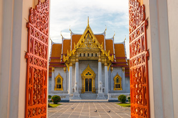 The Marble Temple , Wat Benchamabophit Dusitvanaram in Bangkok, Thailand. Unseen Thailand.