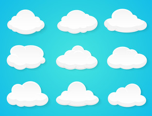 Wall Mural - Flat vector clouds Decorated separately from the background