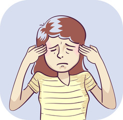 Poster - Woman Symptom Headache Illustration